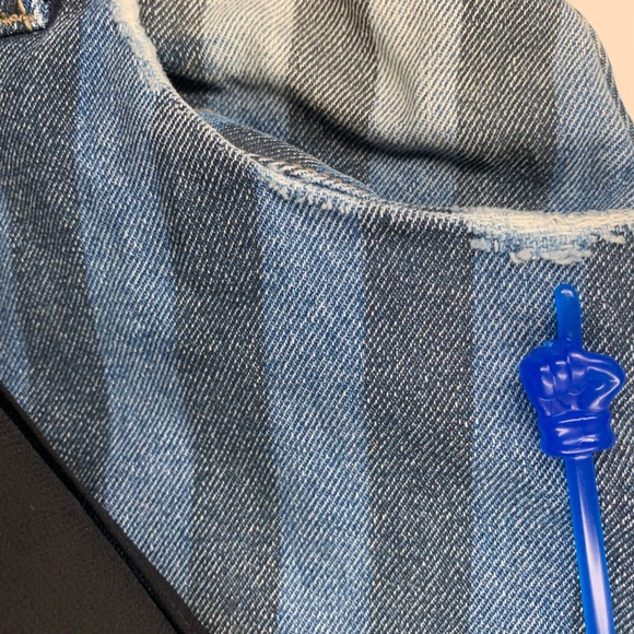 One Teaspoon Drop Crotch Jeans with Fringe Belt and Leather Pocket - Picture 7 of 15